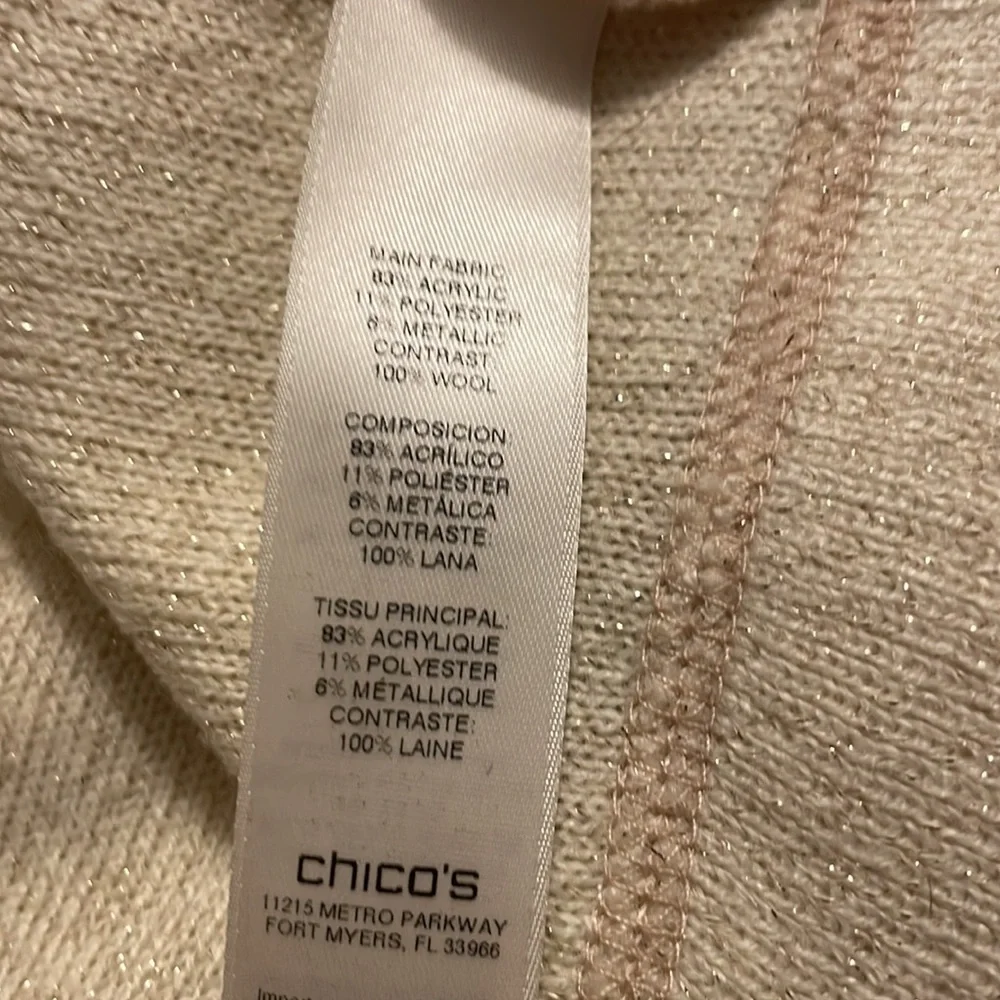 Chico’s long sleeve double layer Margie cardigan sweater (size 3) in san…